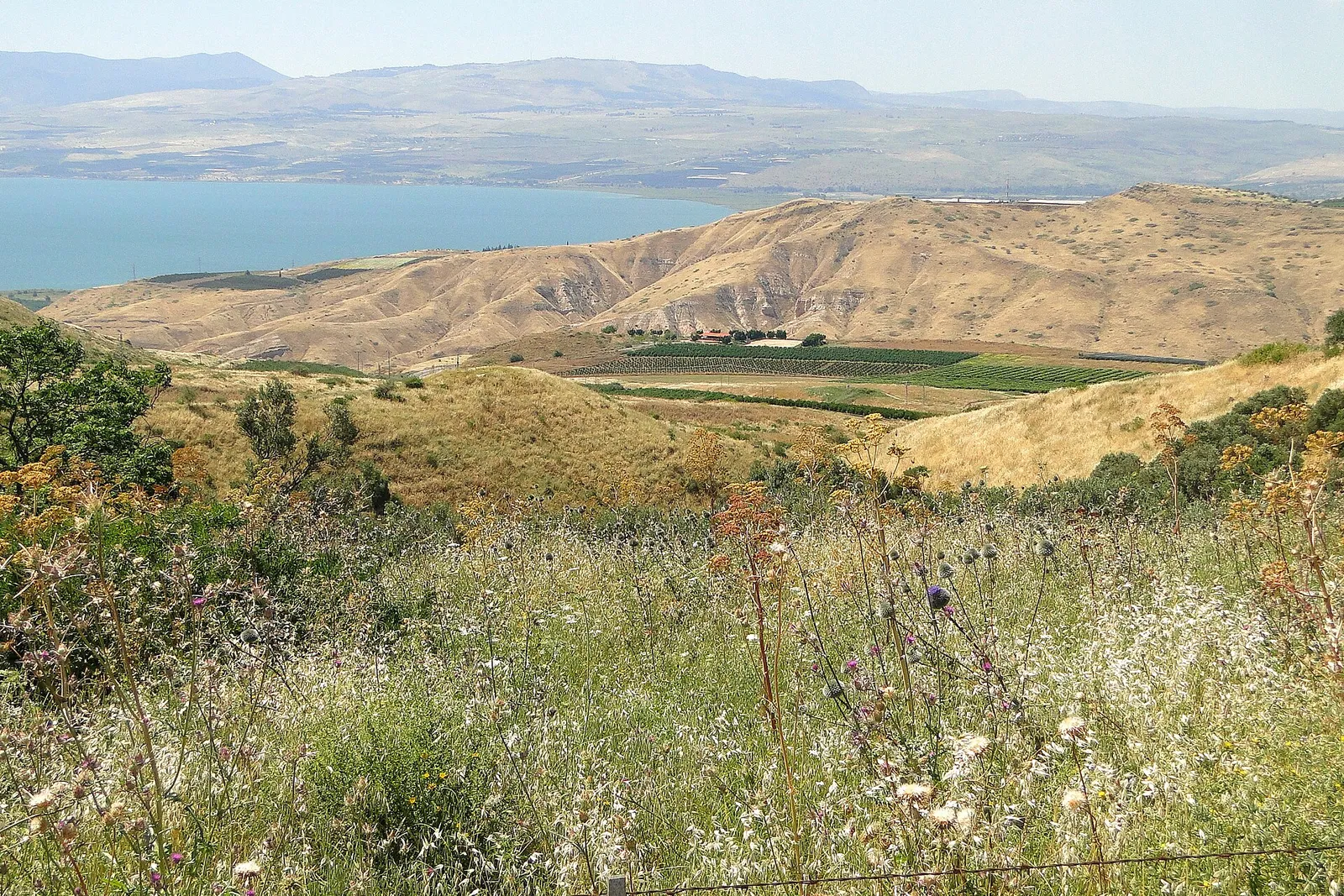 A view from the Golan Heights toward the Sea of Galilee