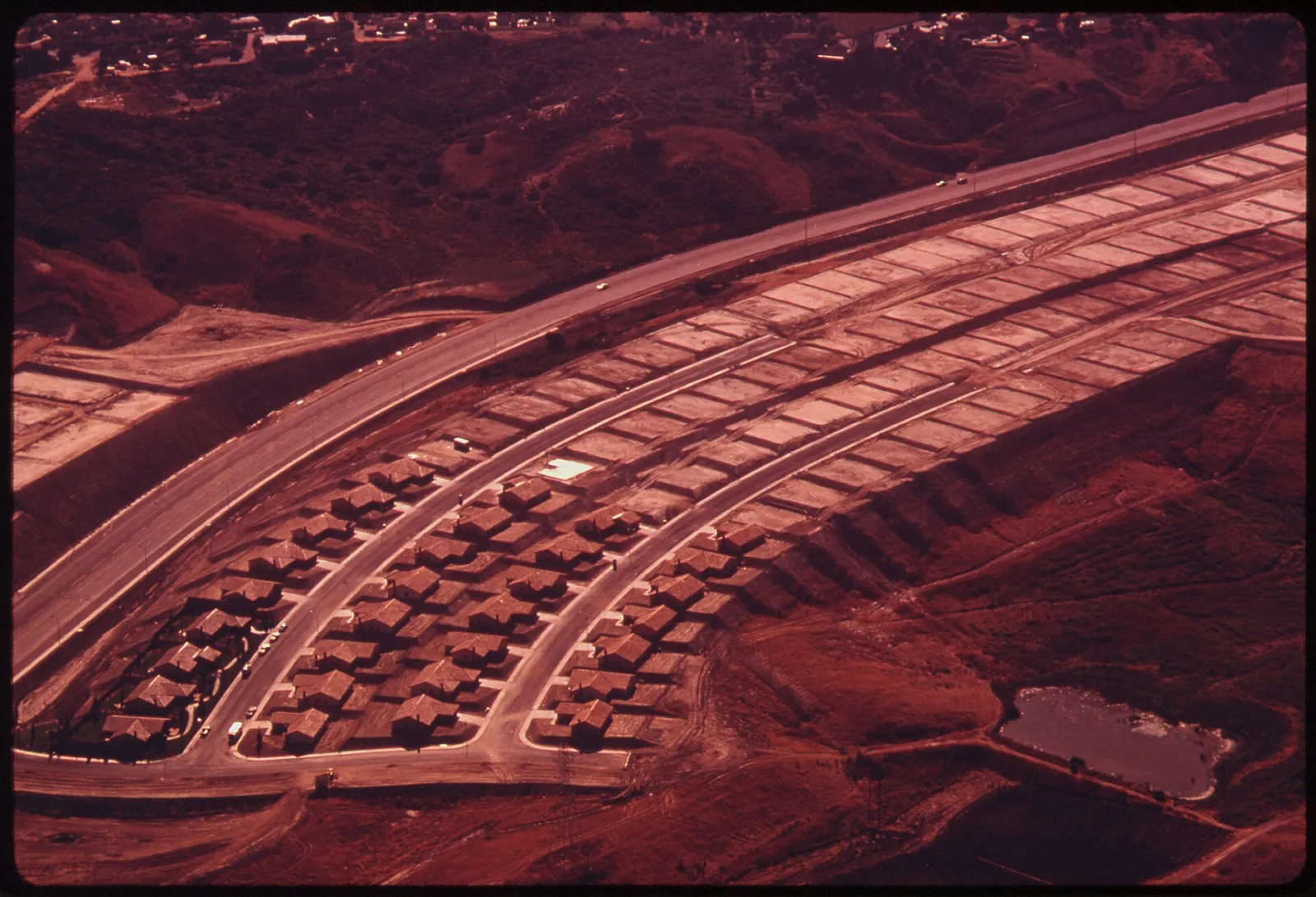 An aerial view of a US housing development (file photograph)