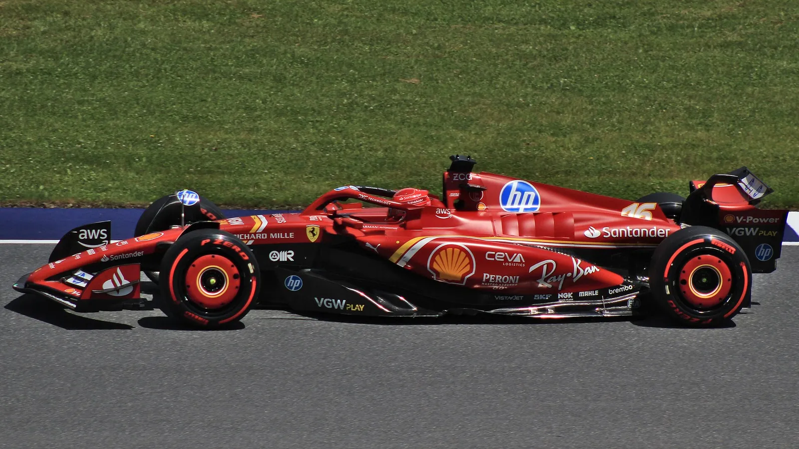 Charles Leclerc driving his Ferrari (file image)