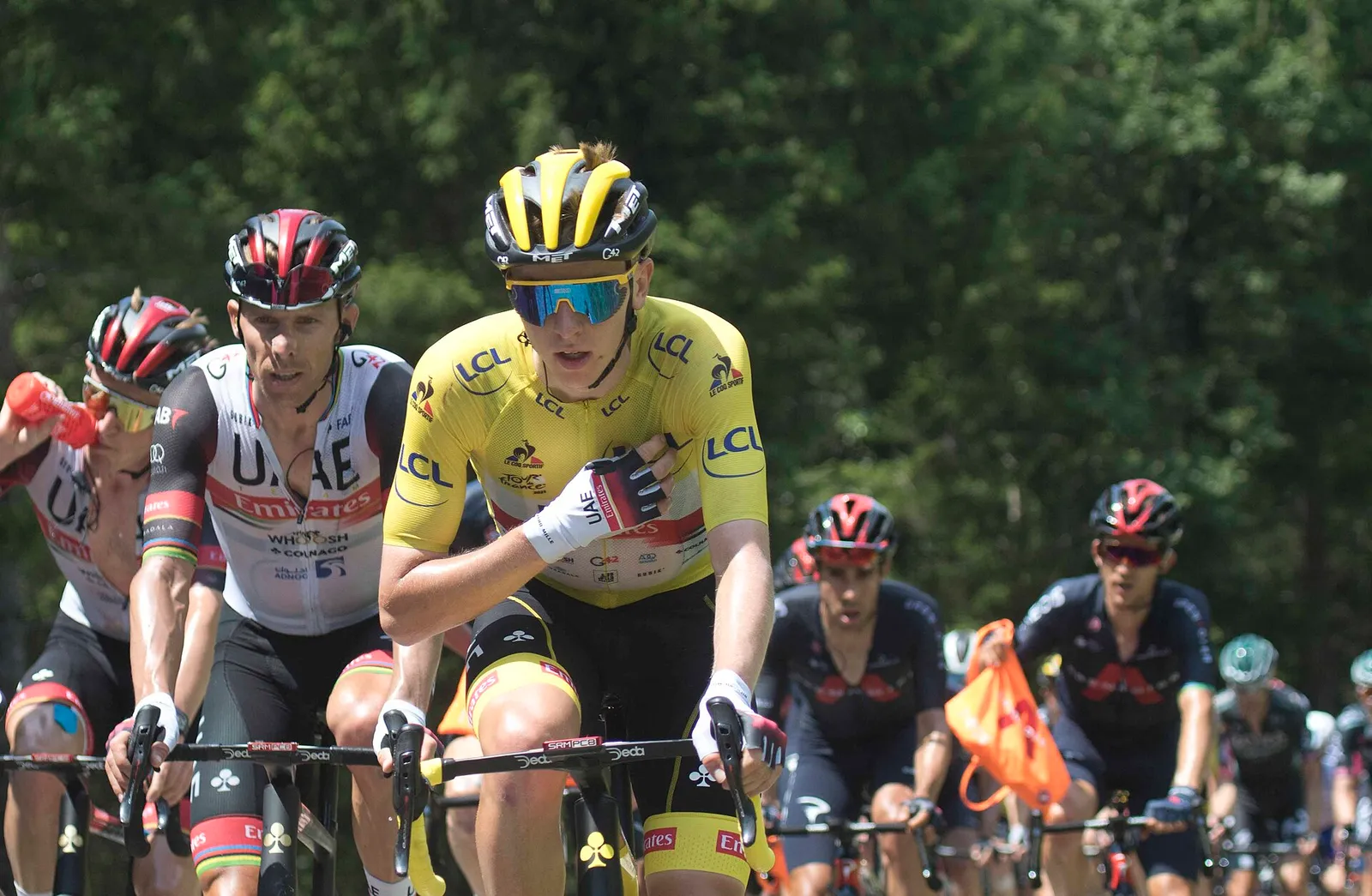 Tadej Pogacar racing at the Tour de France (file image, 2021)