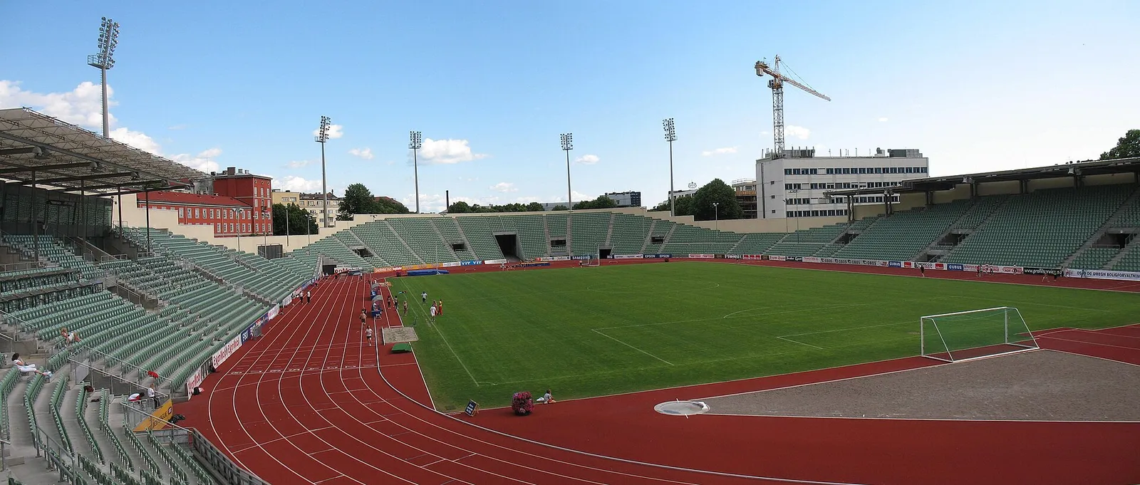The athletics track at Bislett Stadium in Oslo