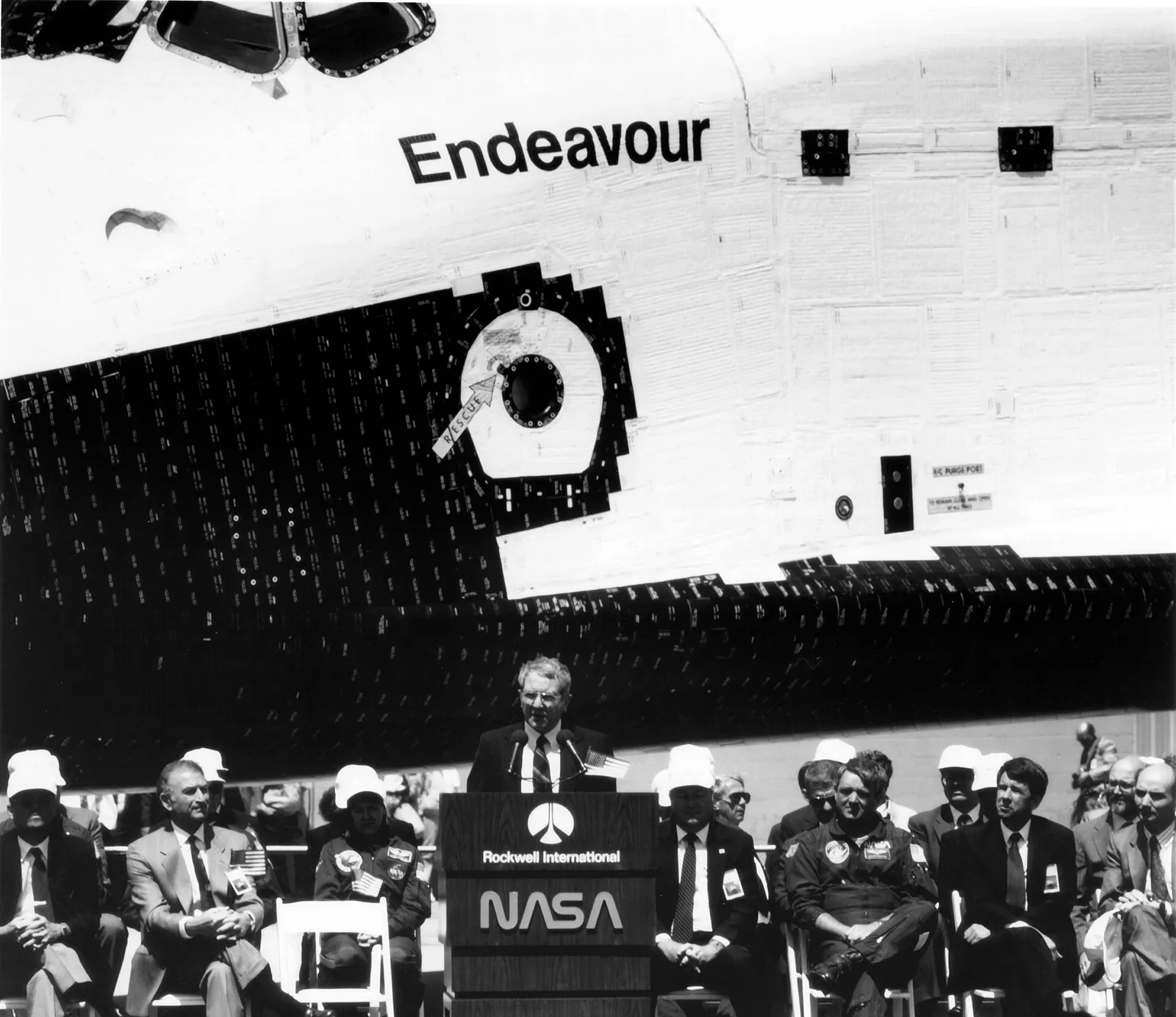 Space shuttle Endeavour during rollout