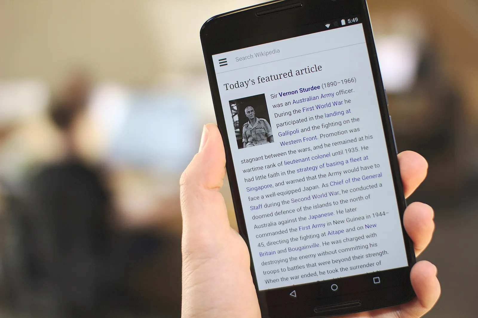 A large Android smartphone held in one hand (file image)