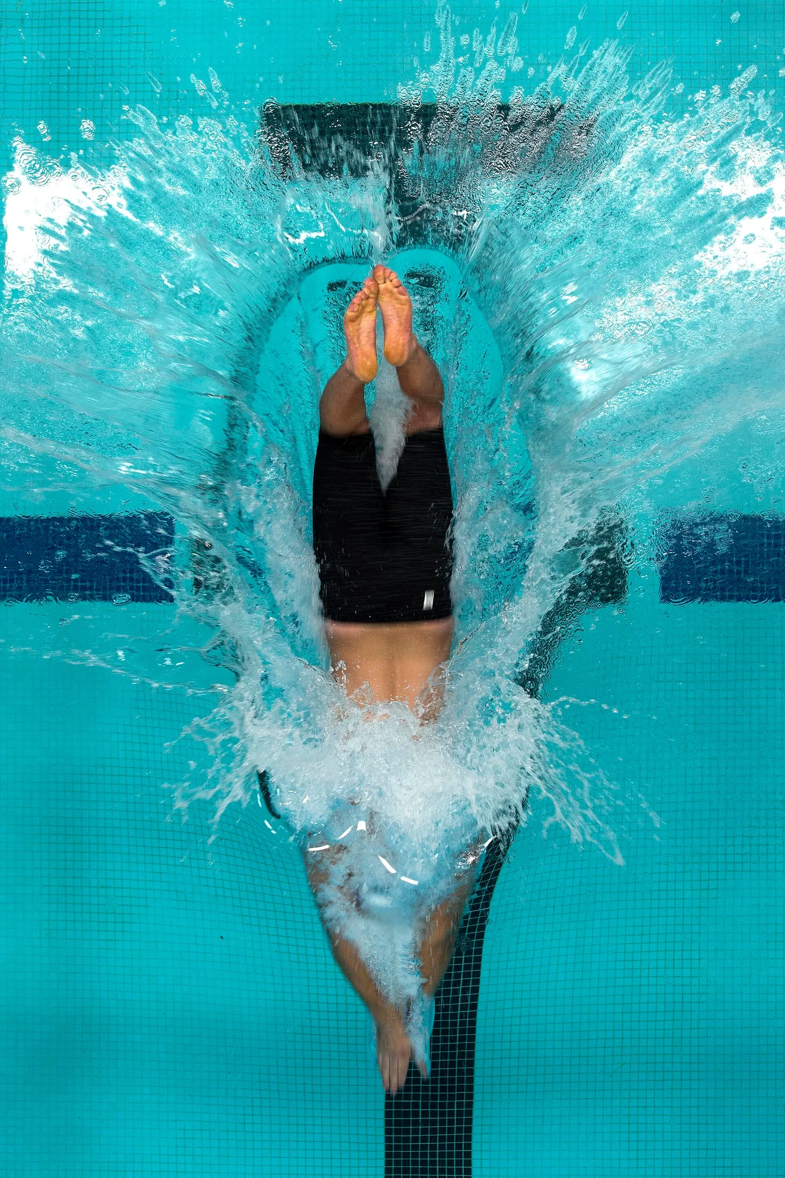 Swimmers racing in a pool (illustrative)