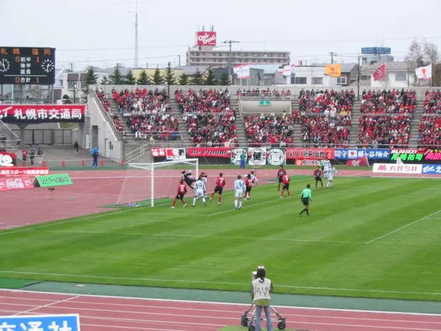 A football match in a stadium