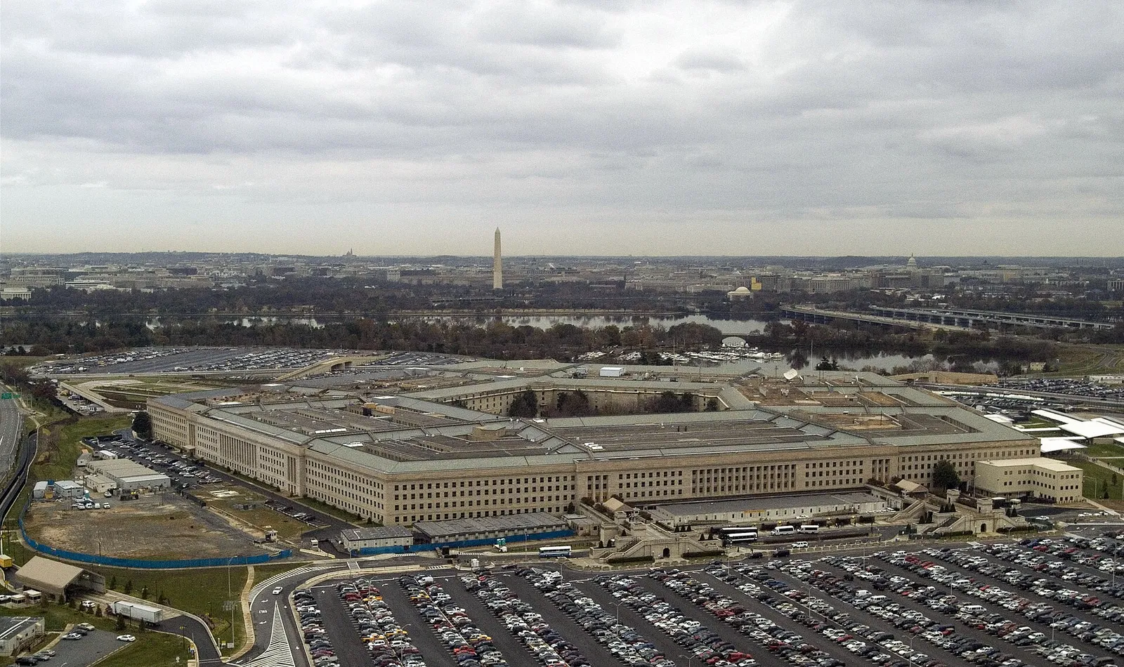 An aerial view of the Pentagon, headquarters of the US Department of Defense