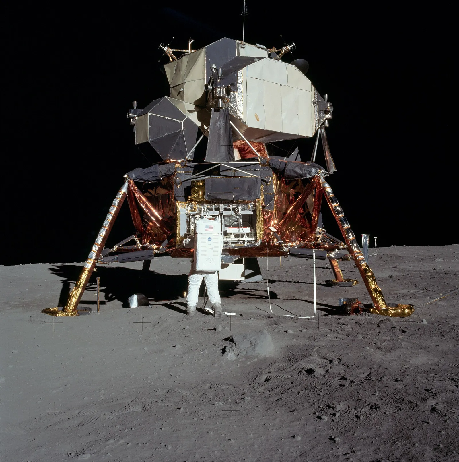 The Apollo 11 lunar module on the Moon (file image)