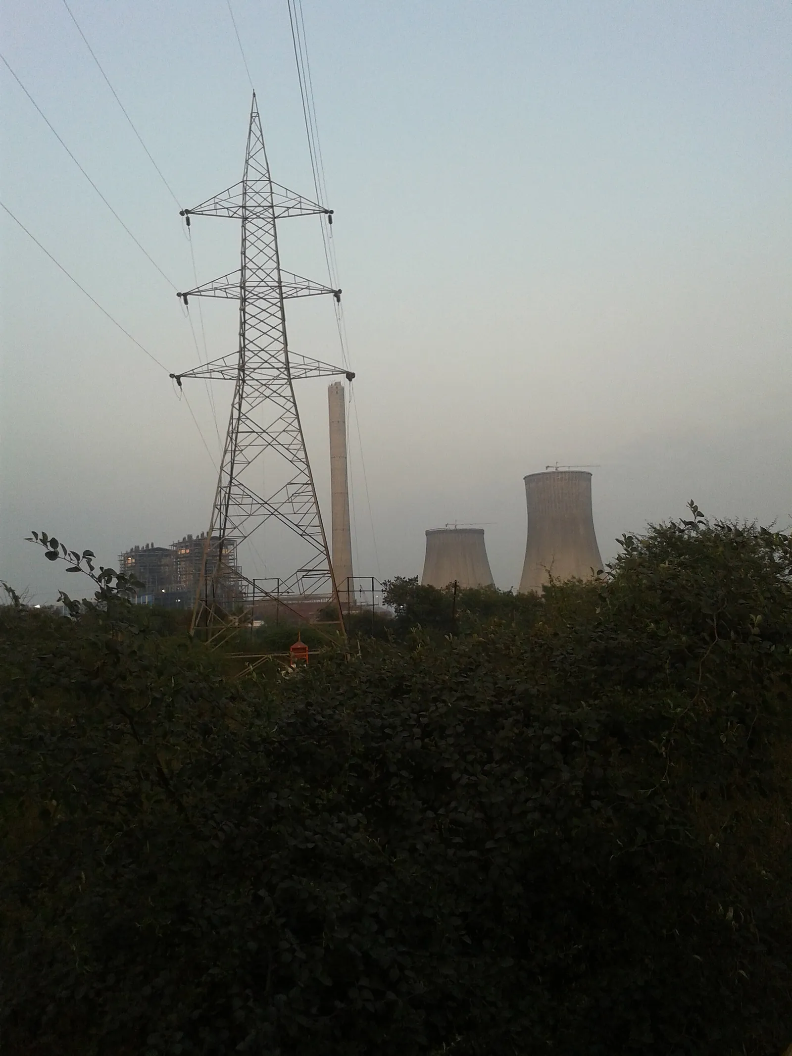 High-voltage electricity transmission lines and towers
