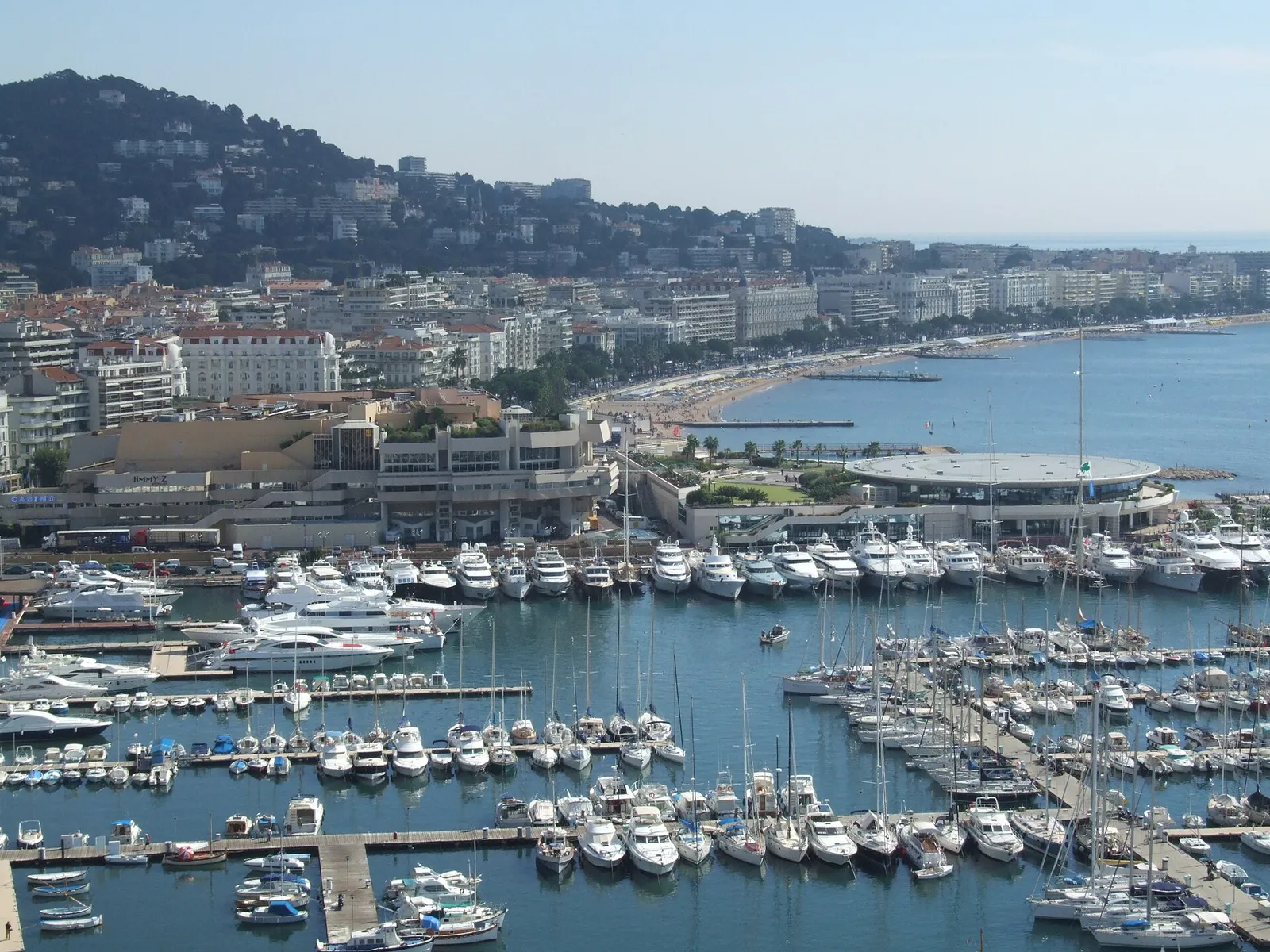The port and Croisette in Cannes, France