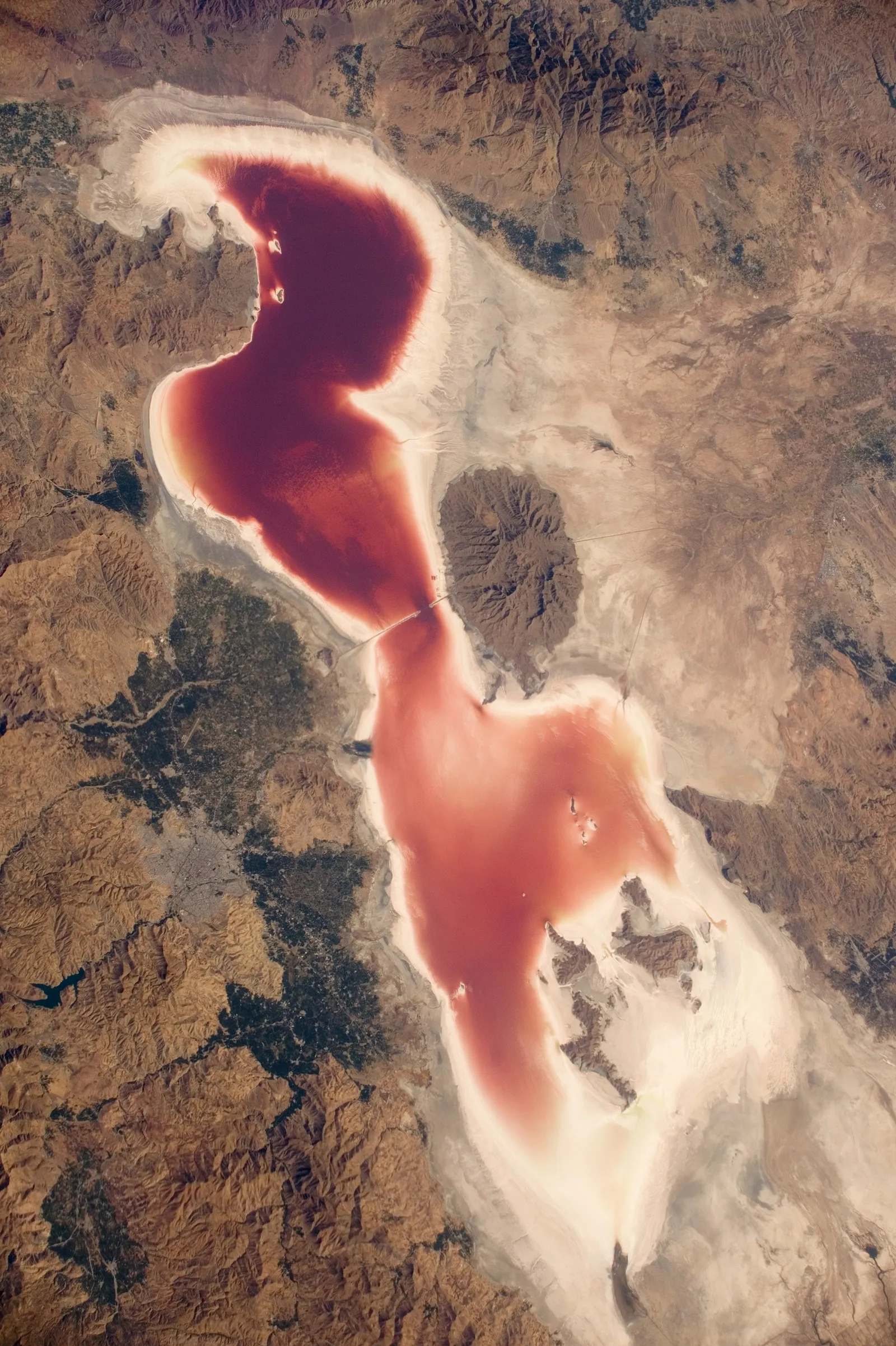 Lake Urmia in north-western Iran, seen from orbit