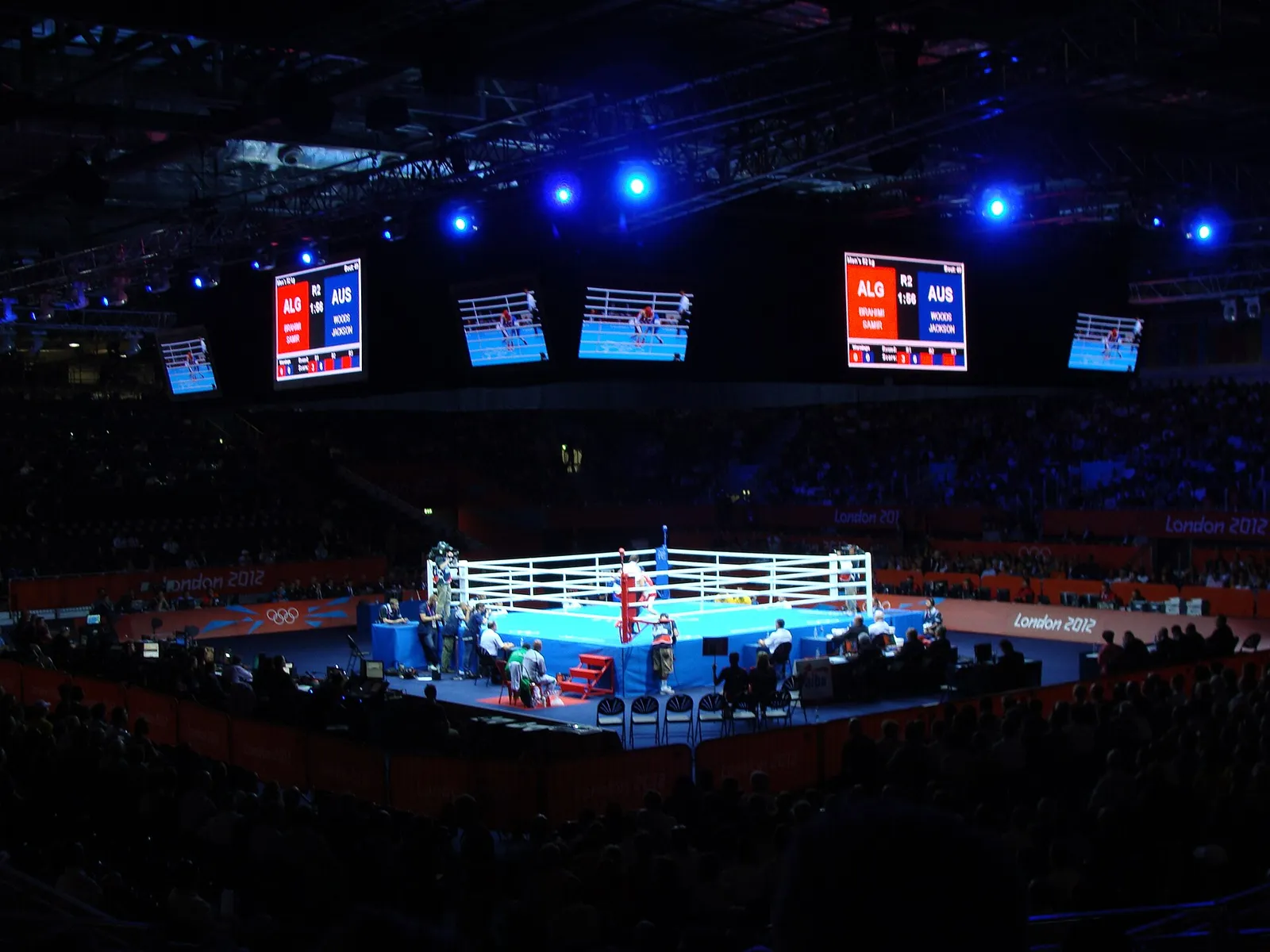 Two boxers in a ring