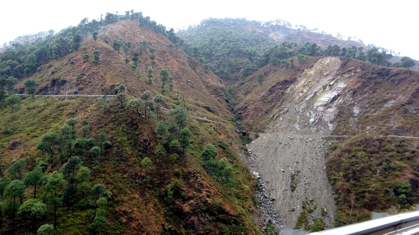 A landslide scar on a hillside (file image)