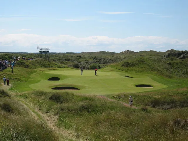 The 12th hole at Royal Birkdale Golf Club, framed by the dunes
