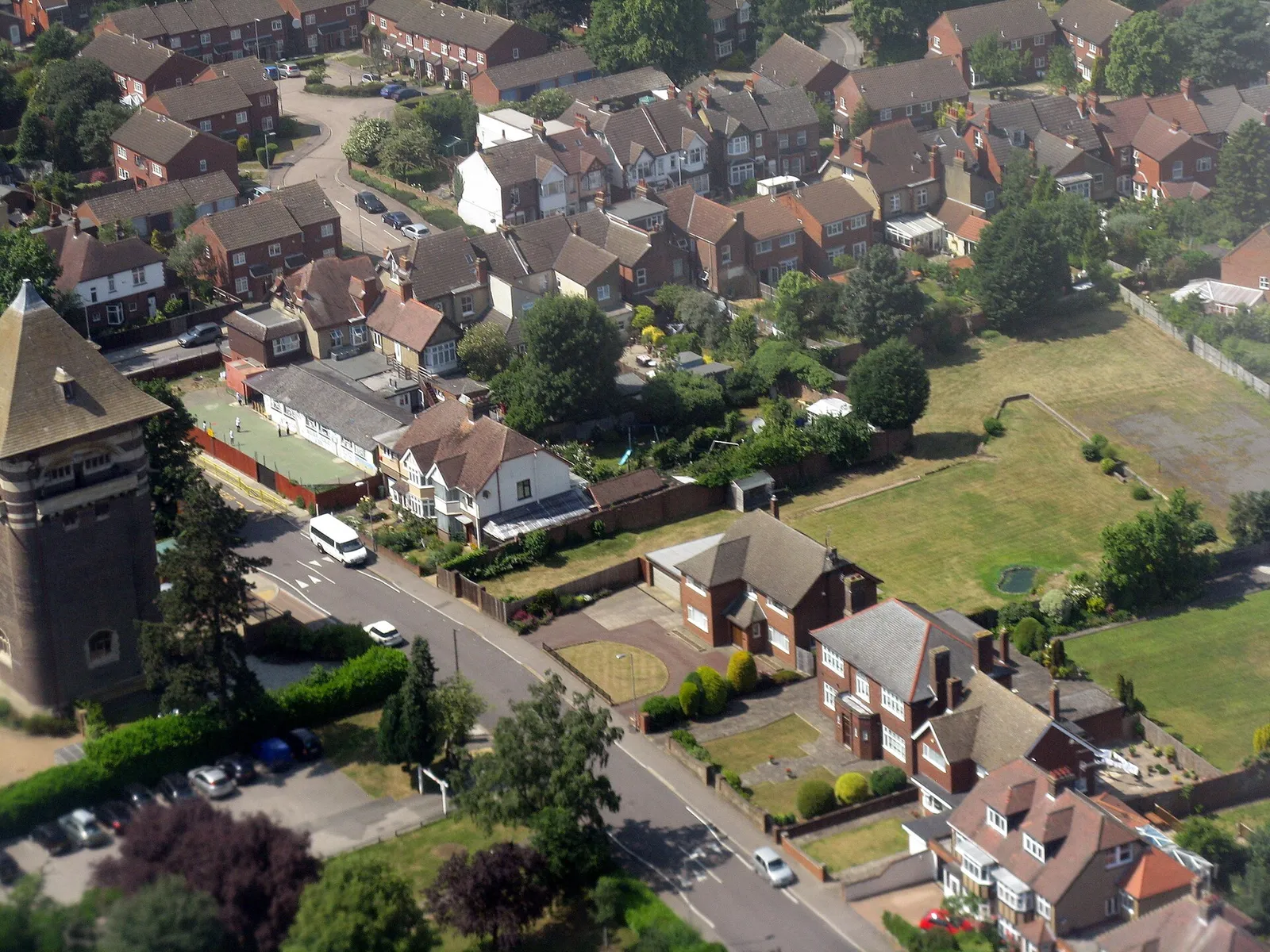 An aerial view of a new housing development in the UK