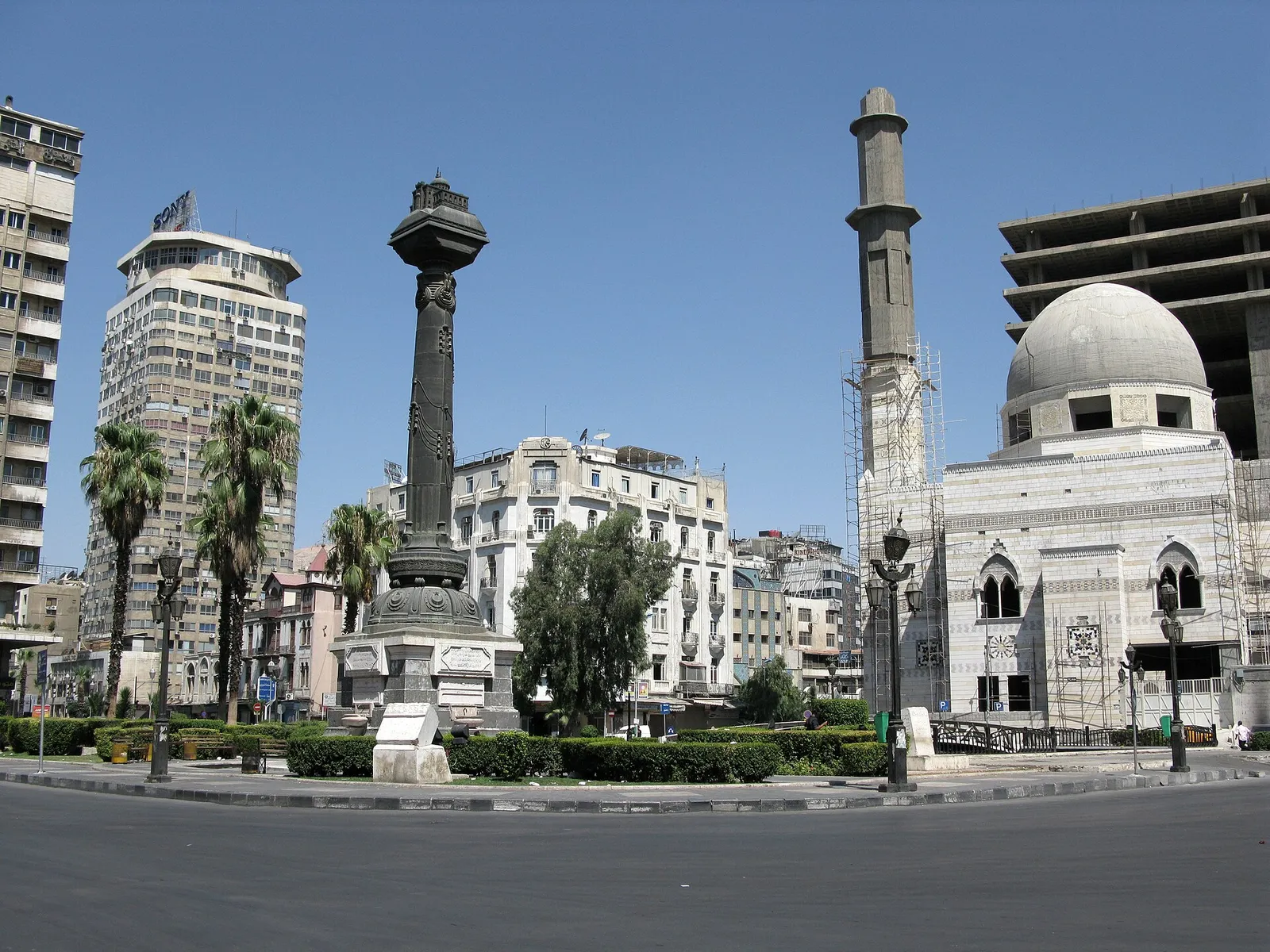 A square in Damascus, Syria