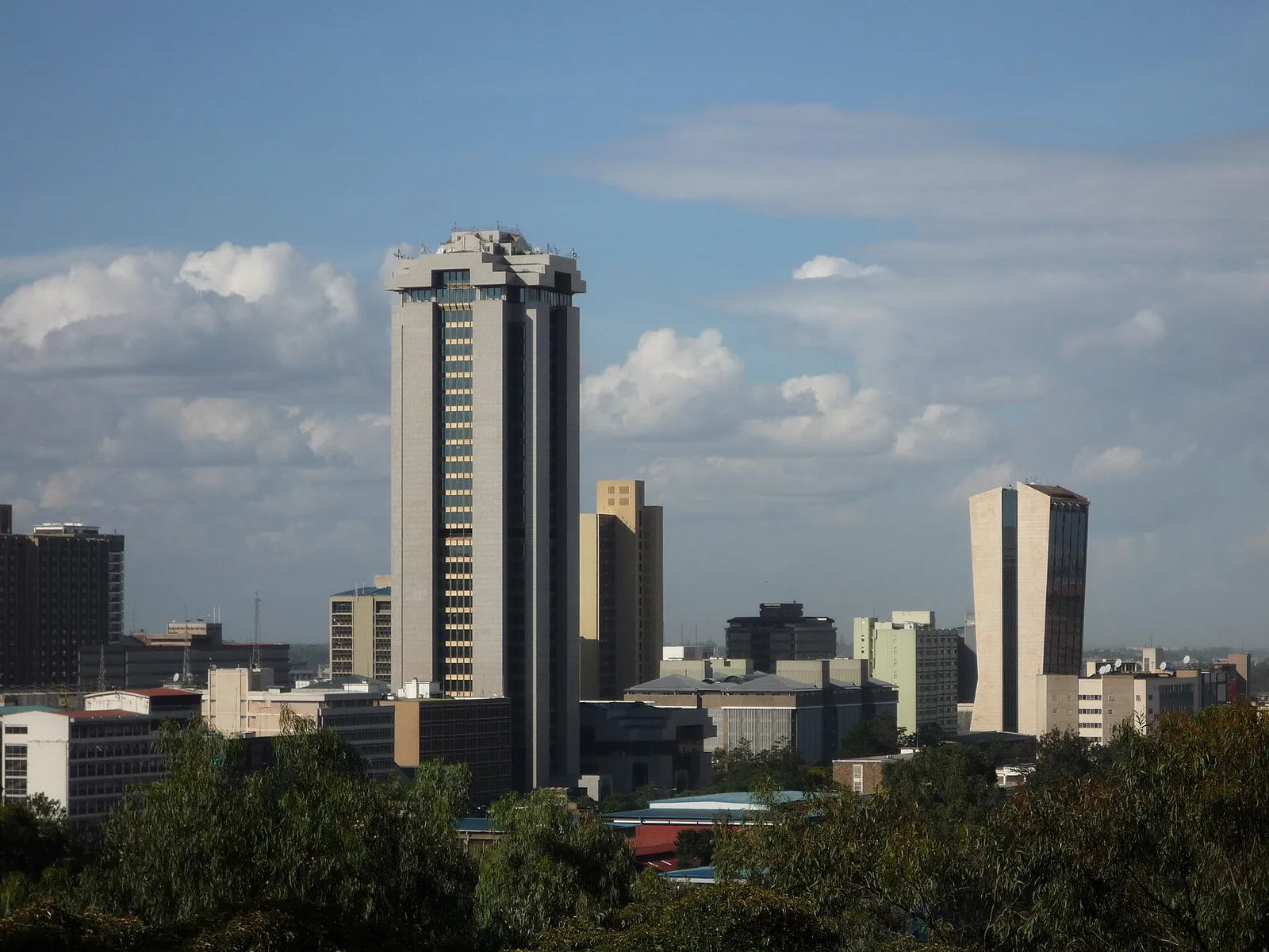 The skyline of Nairobi, Kenya