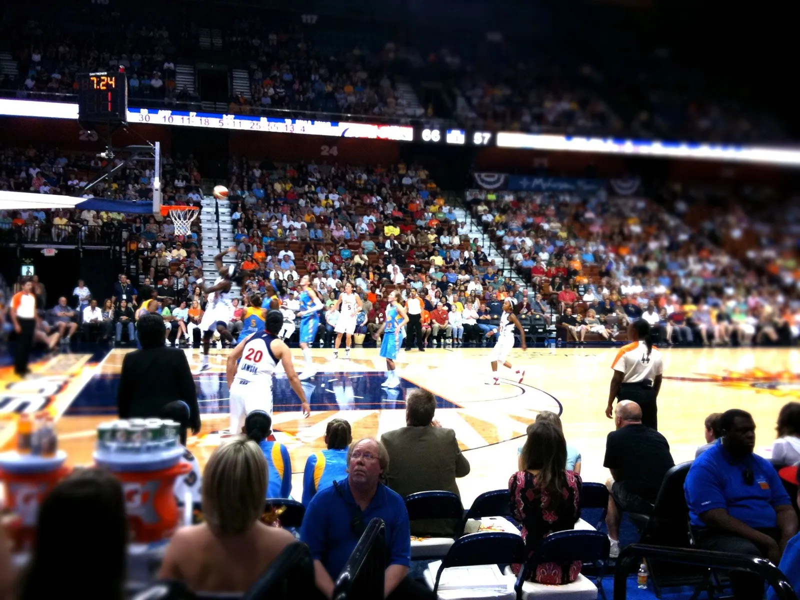 A WNBA game at Mohegan Sun Arena