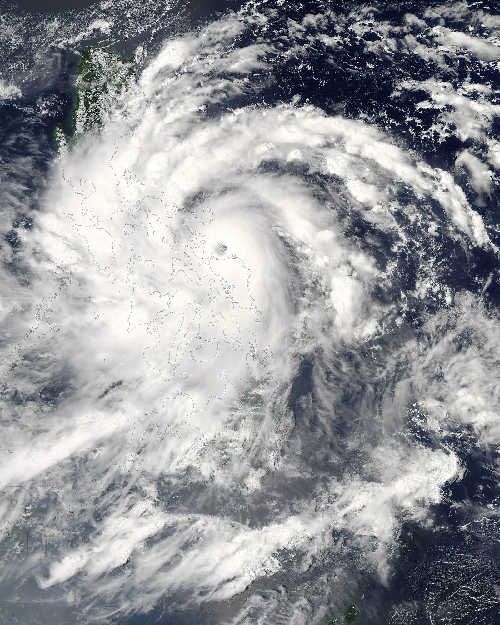 A powerful typhoon seen from space (file satellite image)