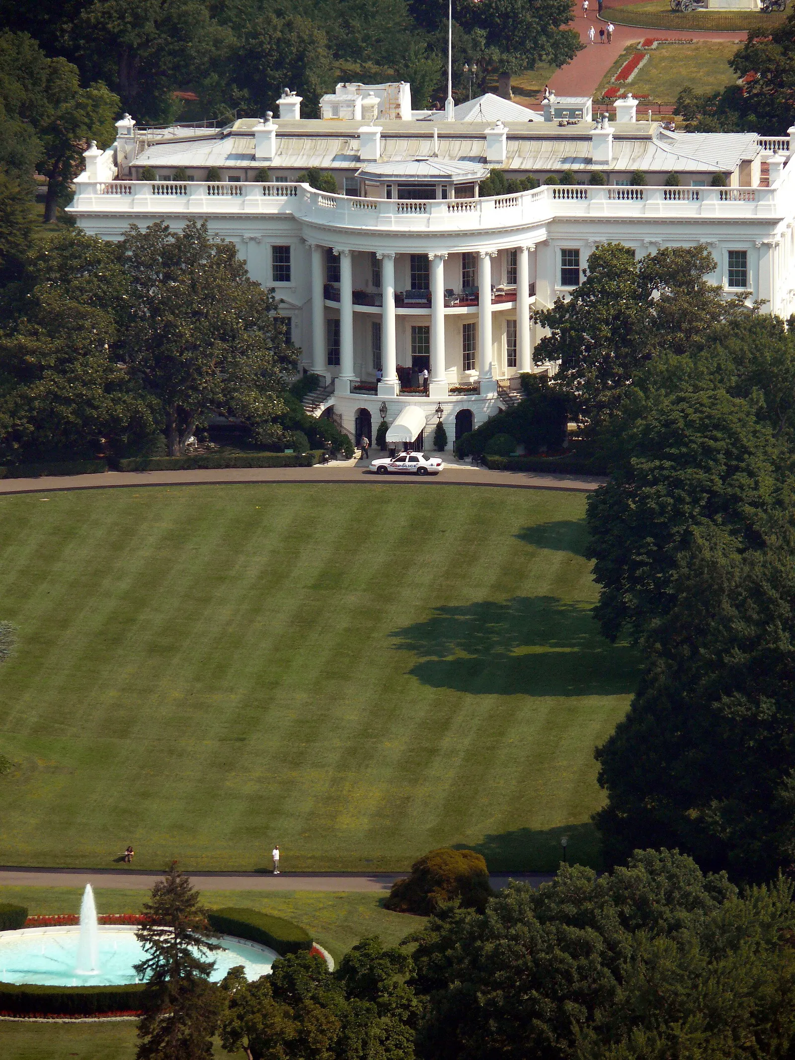 The South facade of the White House in Washington, DC