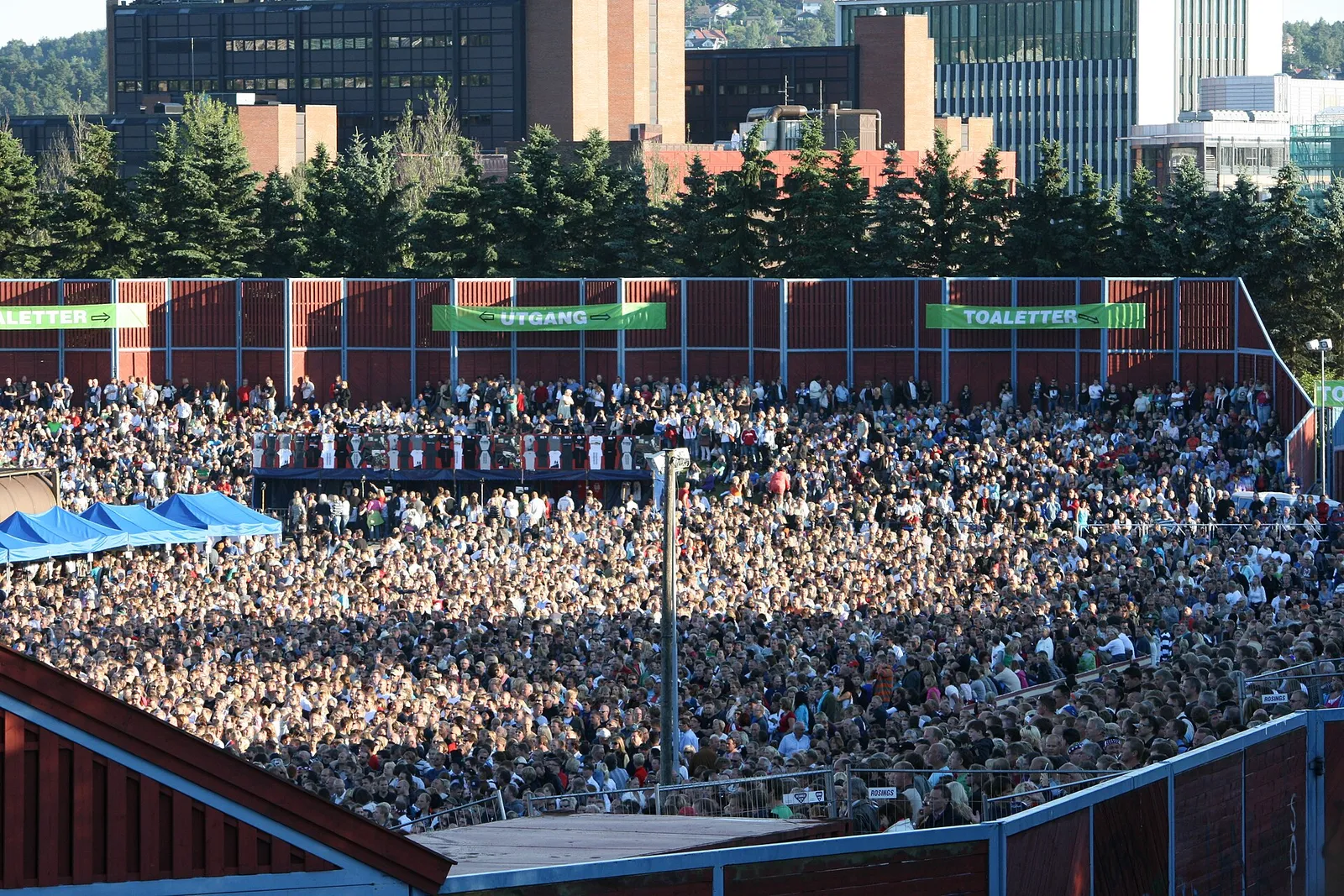 A large crowd at an outdoor concert
