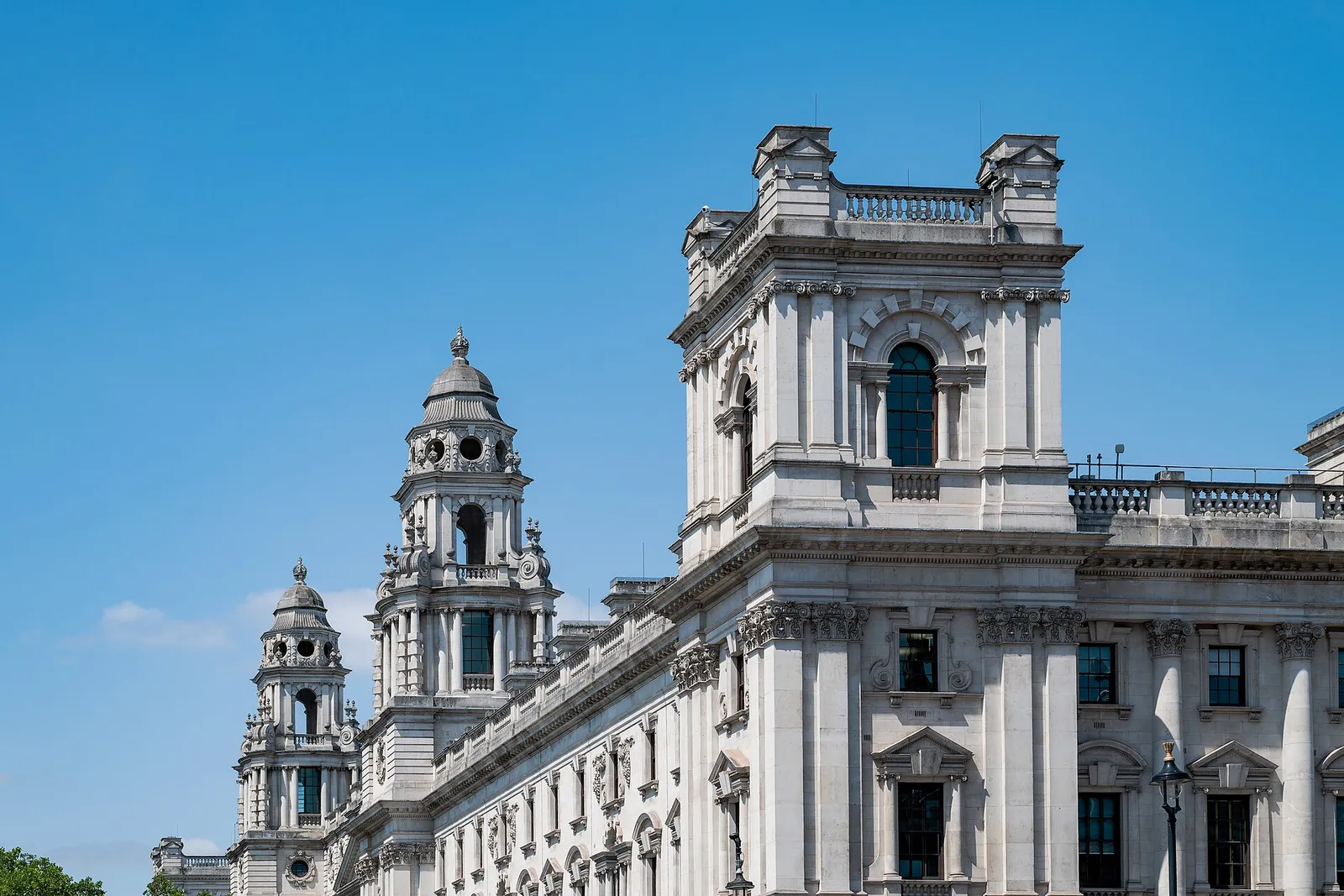 The HM Treasury building on Whitehall in London