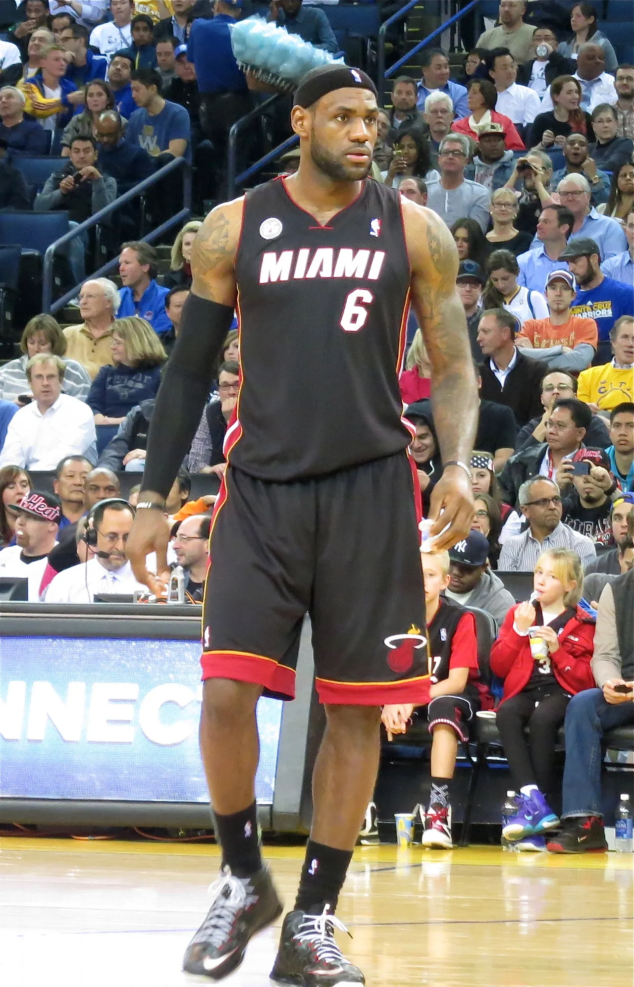 LeBron James on the court during an NBA game