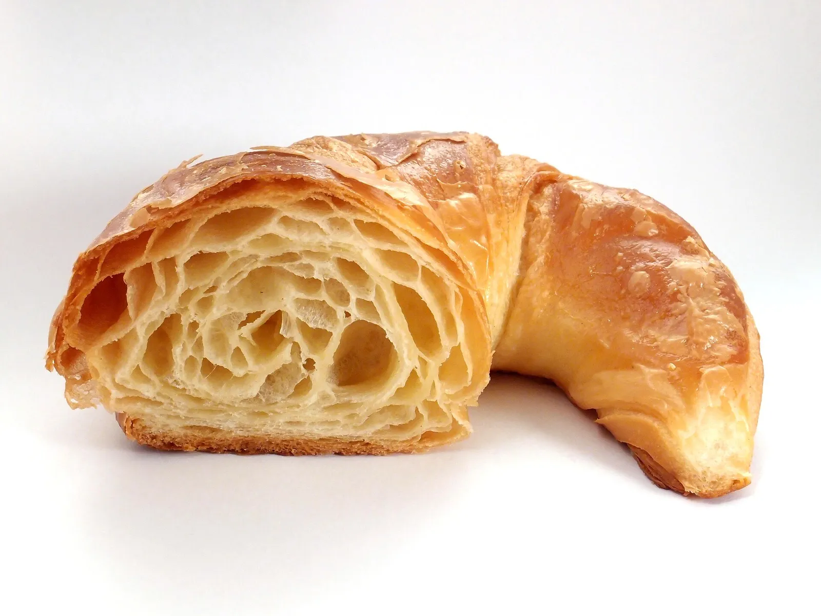 The layered cross-section of a croissant