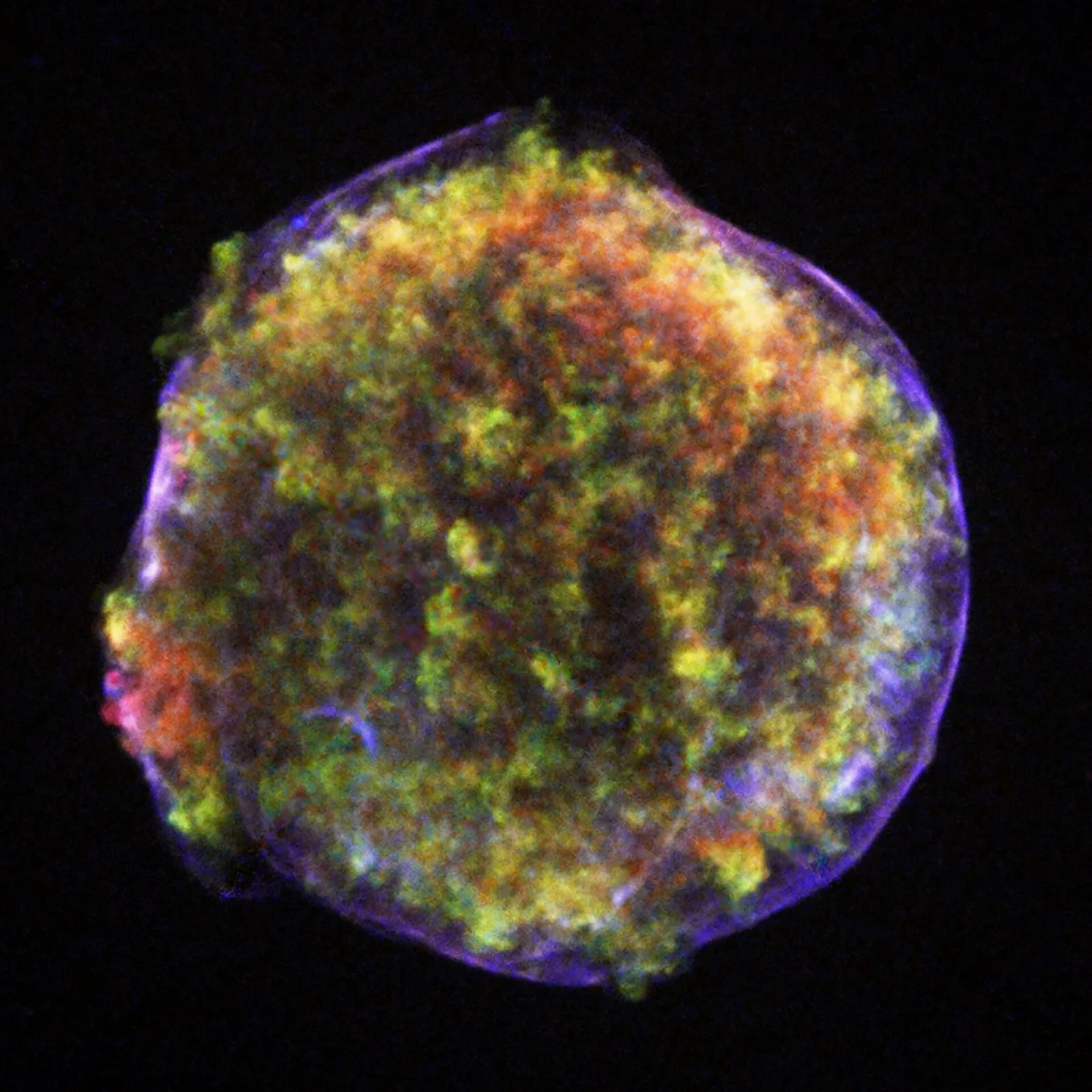 The Tycho supernova remnant, seen in X-rays