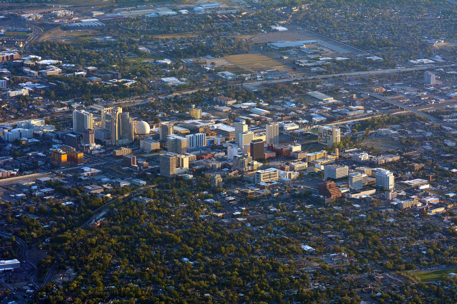 Reno, Nevada, with the Sierra Nevada beyond
