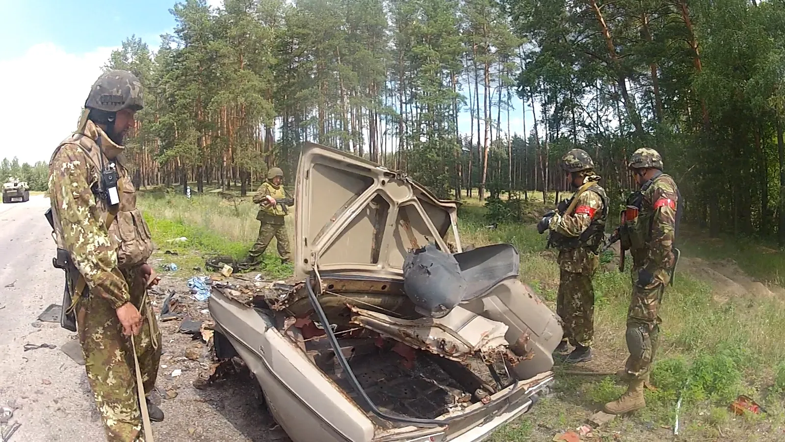 Ukrainian soldiers on the eastern front in the Donetsk region (file image)