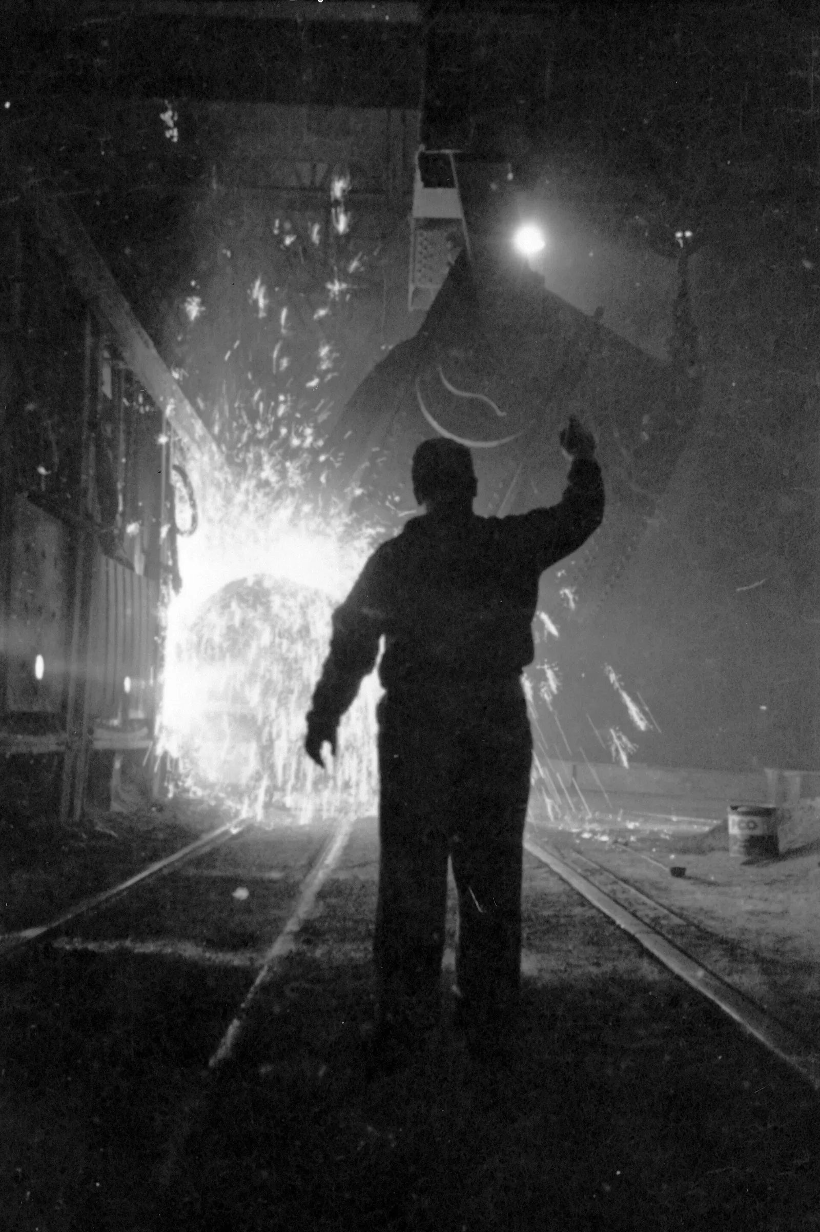 Molten steel is poured at a steelworks (file image)
