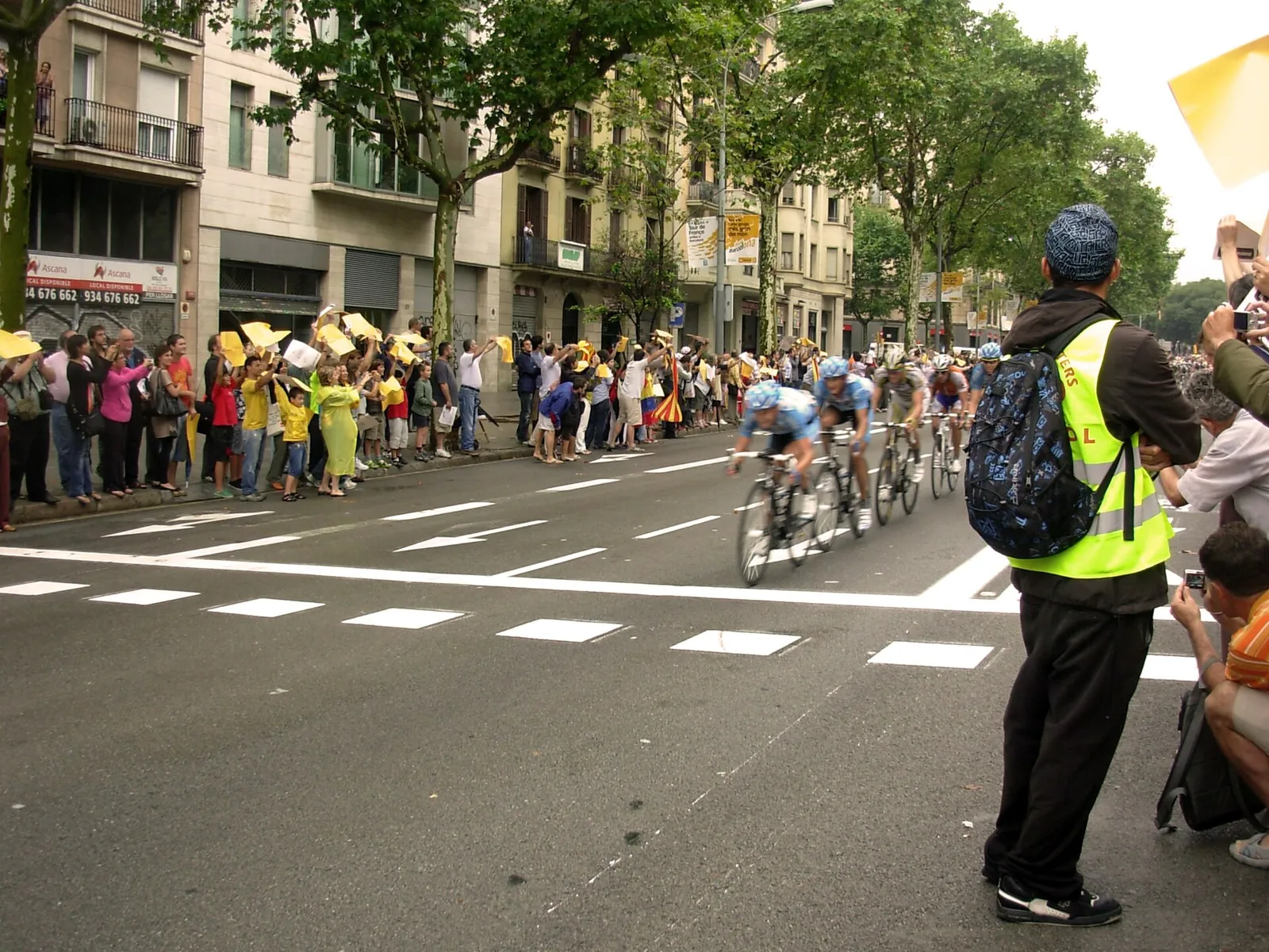 The Tour de France peloton racing through Catalonia (file image)