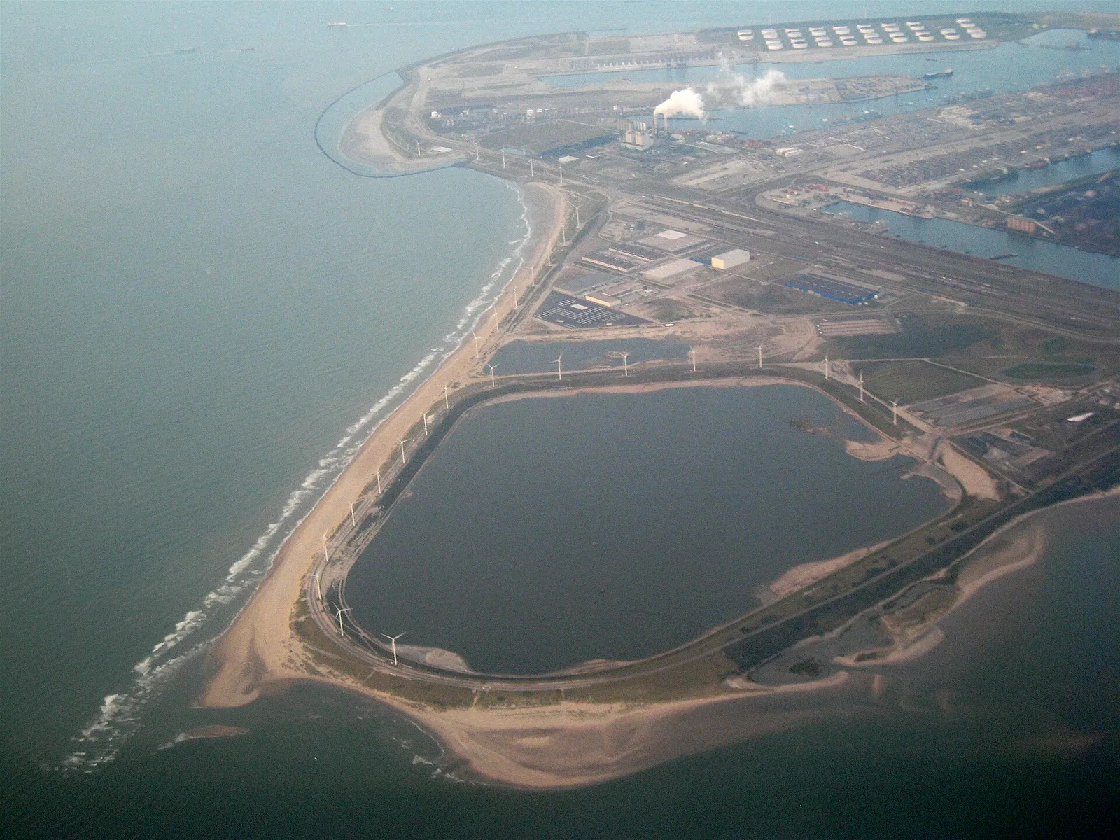 Industrial terminals and shipping at the Port of Rotterdam (file image)