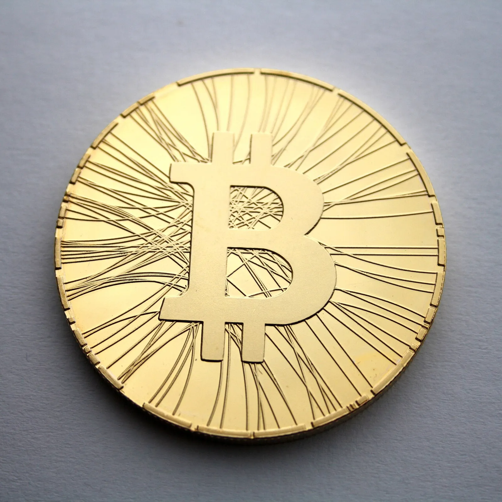 A physical representation of a bitcoin