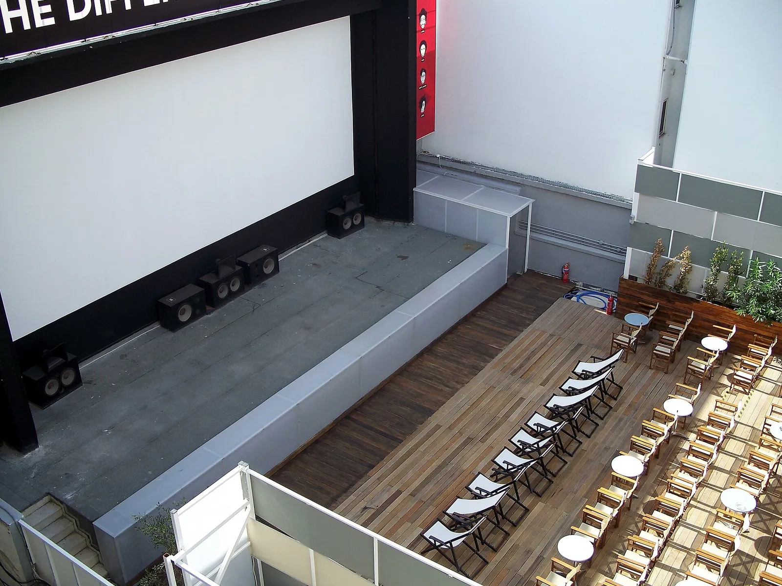 An open-air cinema with an audience watching a film (file image)