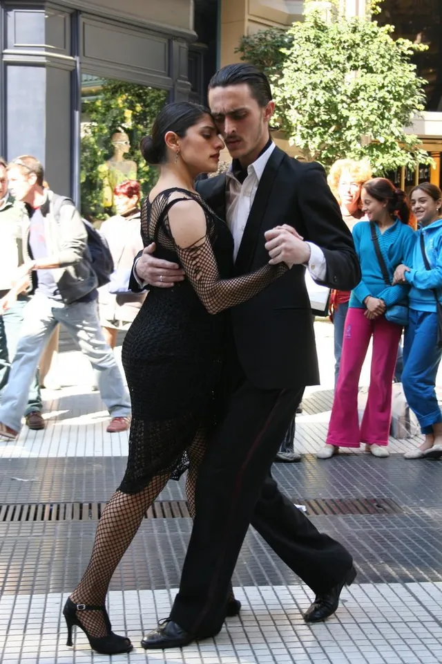 A couple dancing Argentine tango
