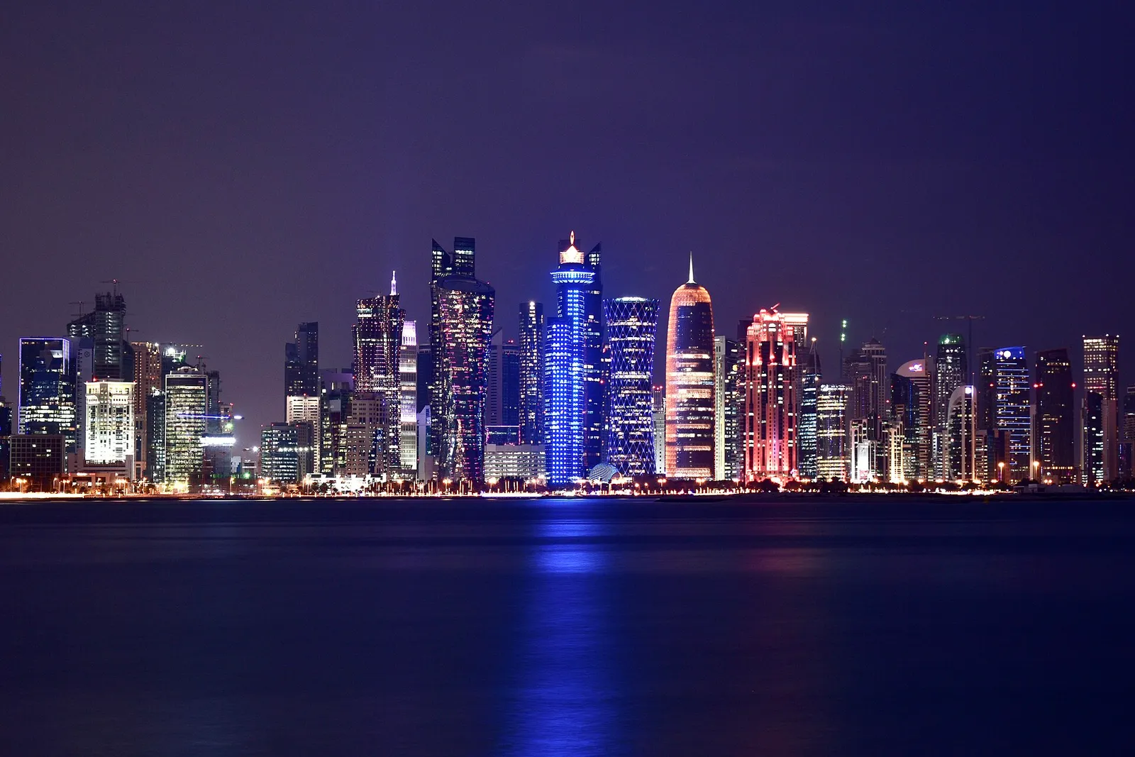 The West Bay skyline of Doha, Qatar