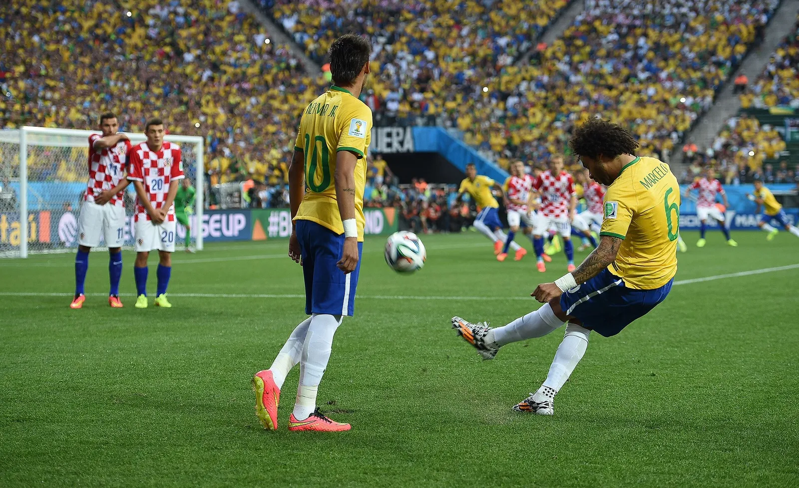 Neymar playing for Brazil at a World Cup (file image)