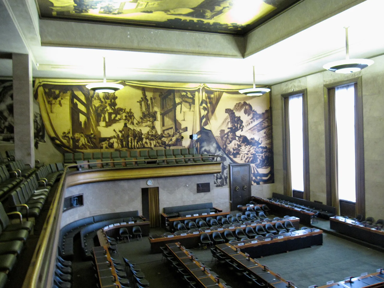 A council chamber inside the Palais des Nations, the UN's European headquarters in Geneva