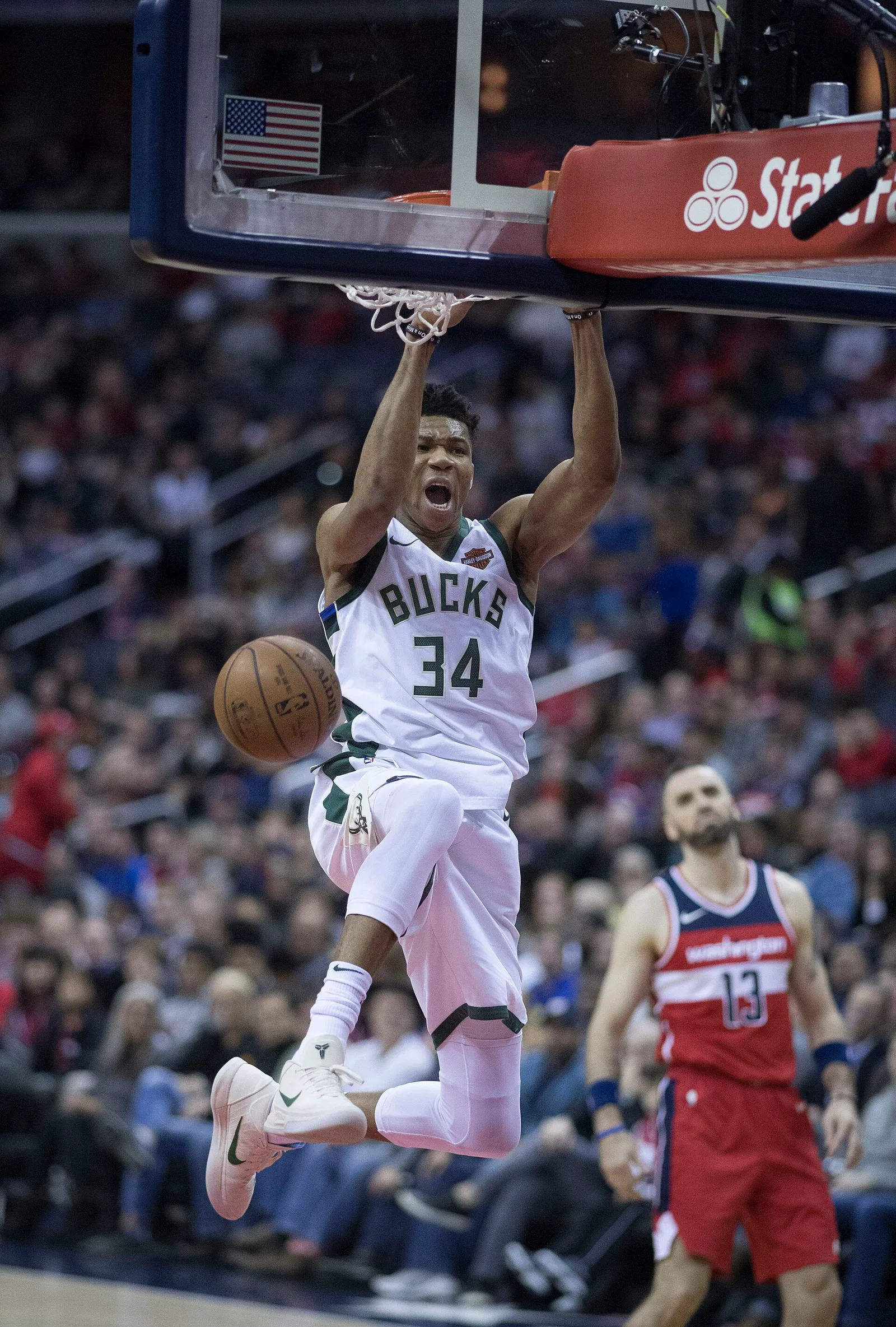 Giannis Antetokounmpo on the basketball court