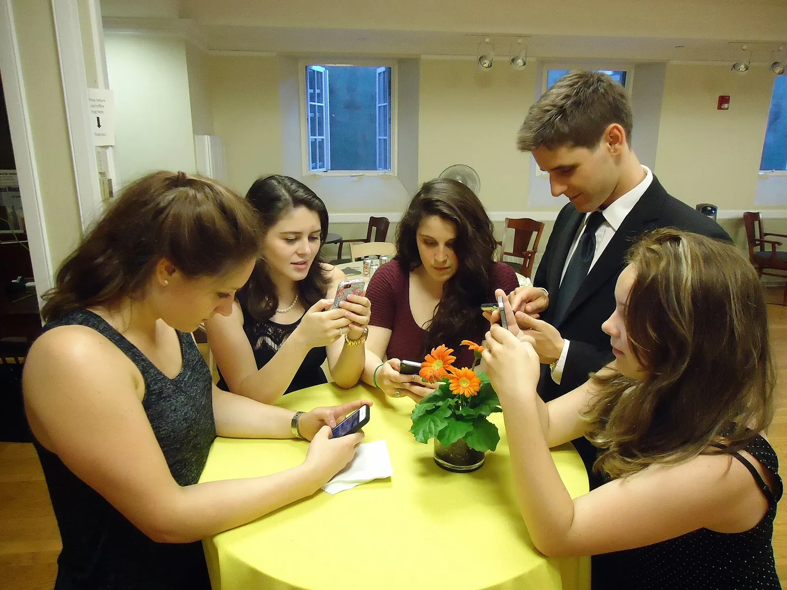 People using smartphones