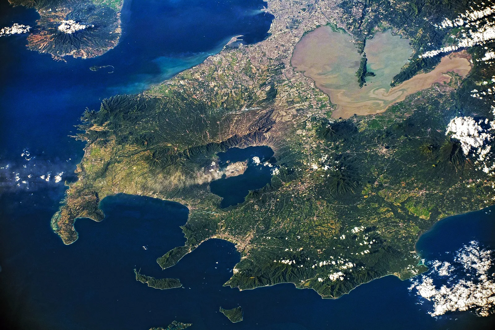 Ash from Taal Volcano seen from space during the 2020 eruption (file photograph)