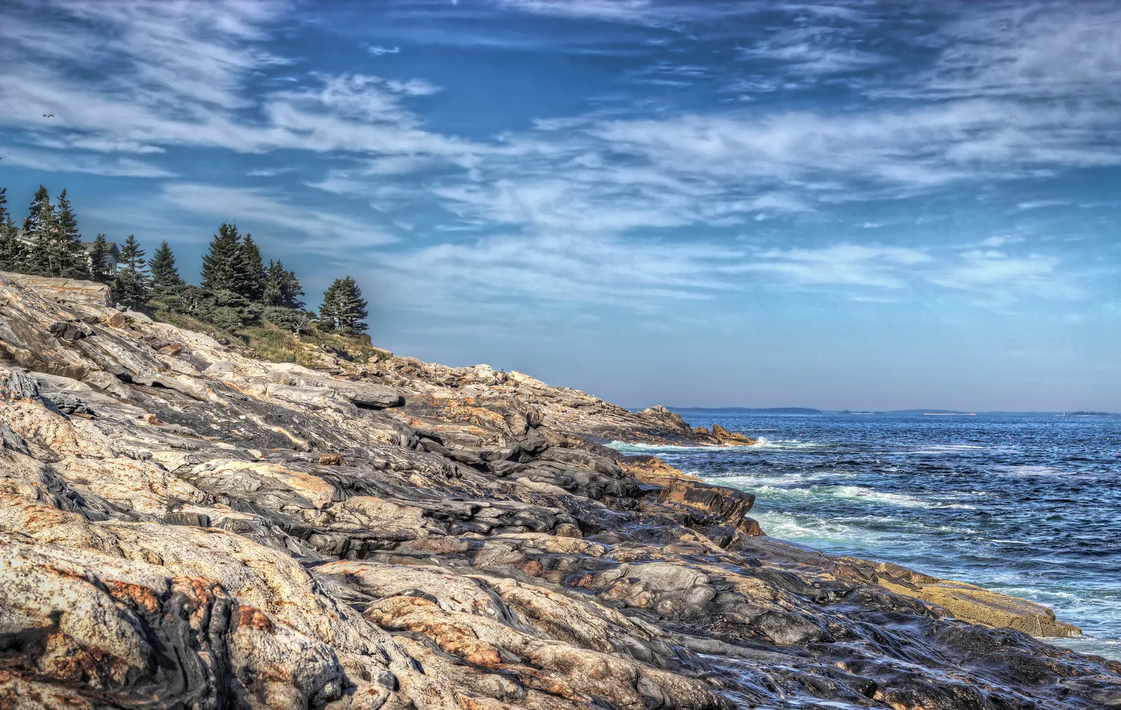 The rocky coastline of Maine