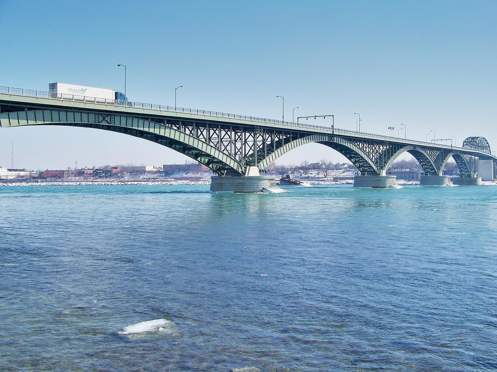 The Peace Bridge between Fort Erie, Ontario and Buffalo, New York, a US-Canada crossing