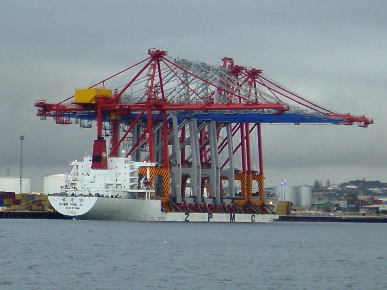 Container cranes at a port