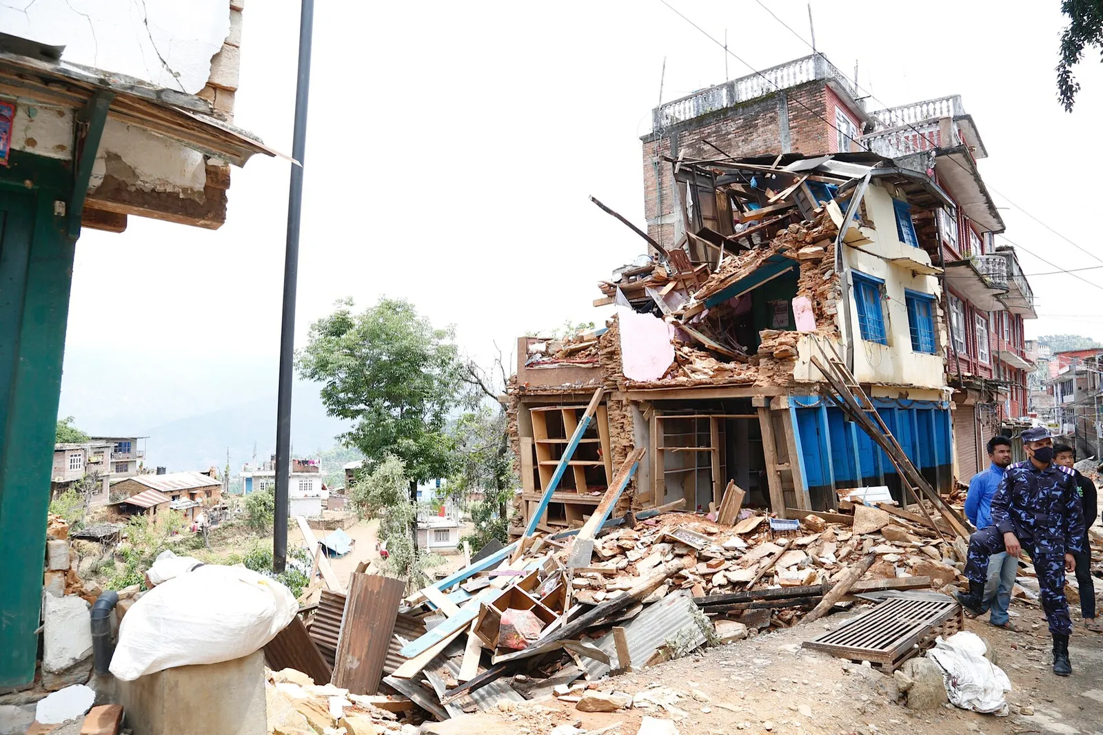 Collapsed buildings after an earthquake (file image)
