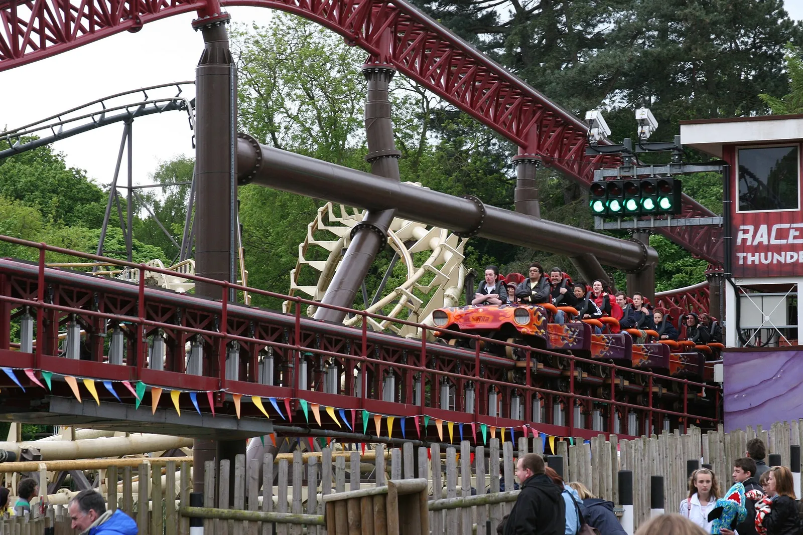 A roller coaster at a UK theme park