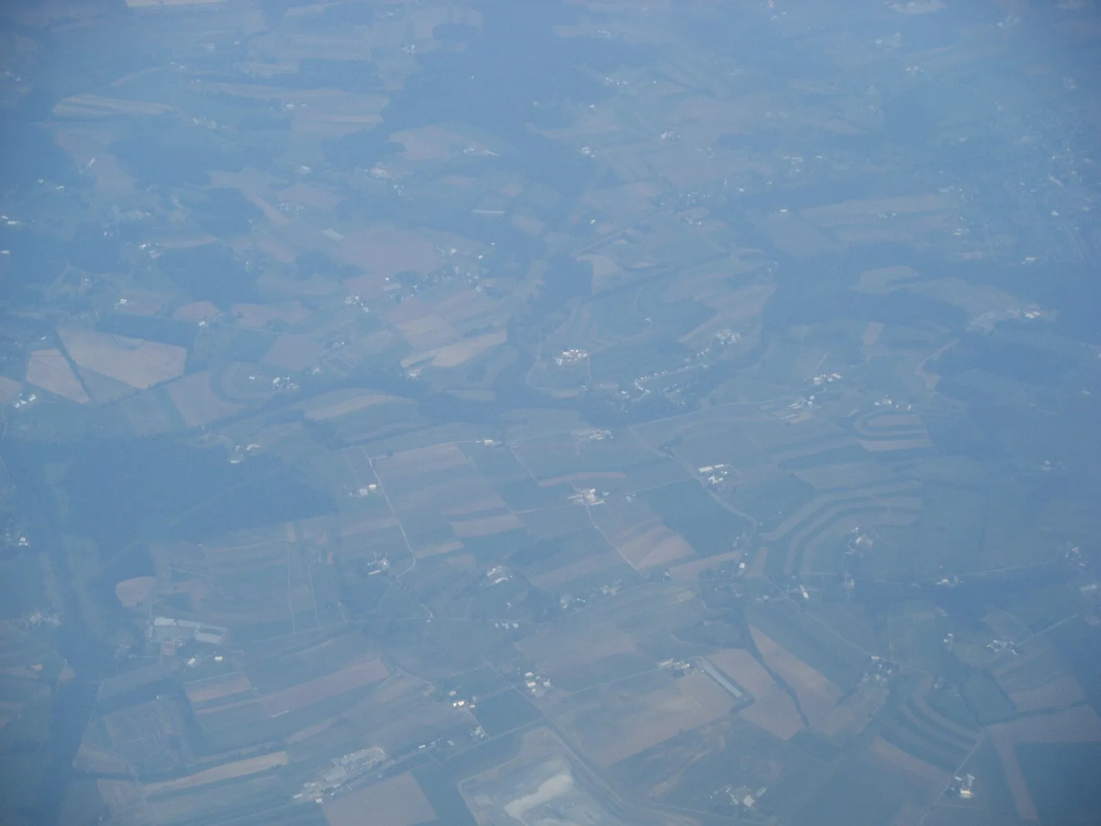 Farmland in Lancaster County, Pennsylvania, seen from the air