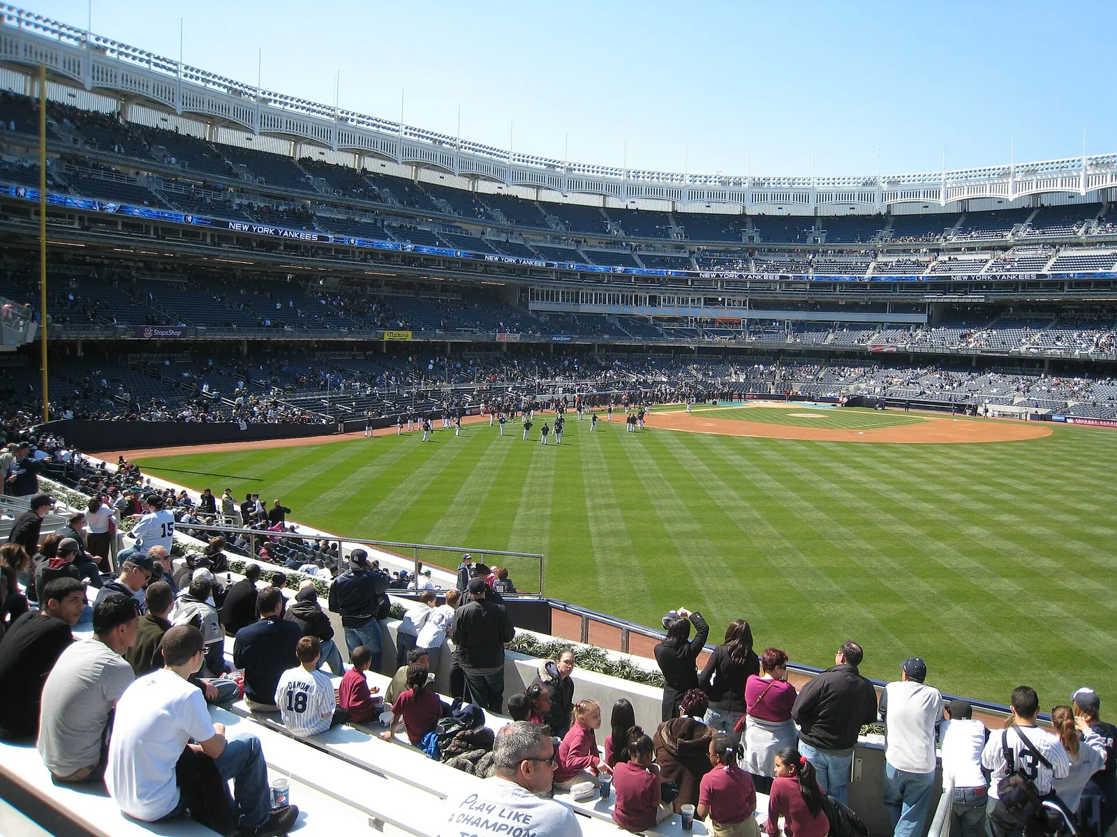 The stands and field at Yankee Stadium in the Bronx