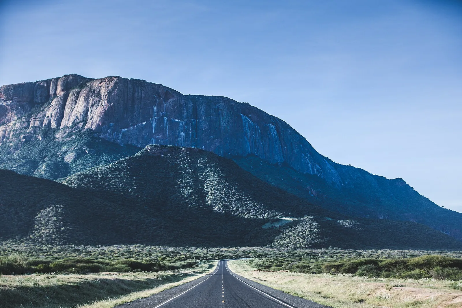 Mount Ololokwe rising above the plains of Samburu County, northern Kenya